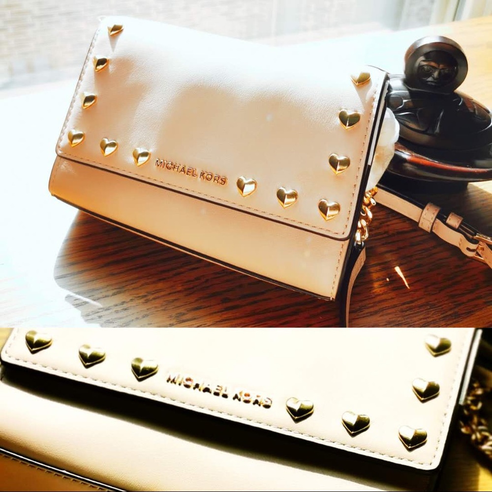 Michael kors crossbody with heart studs